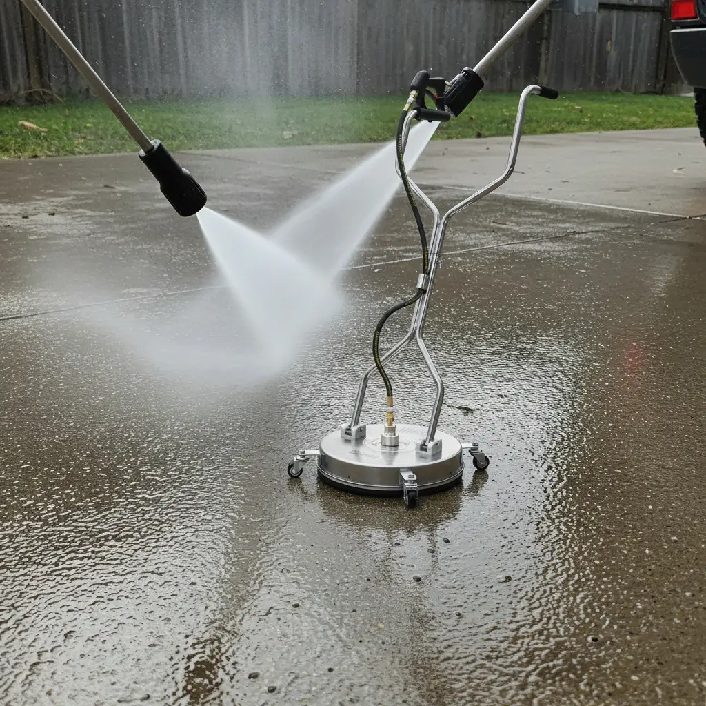 Pressure washing driveway cleaning